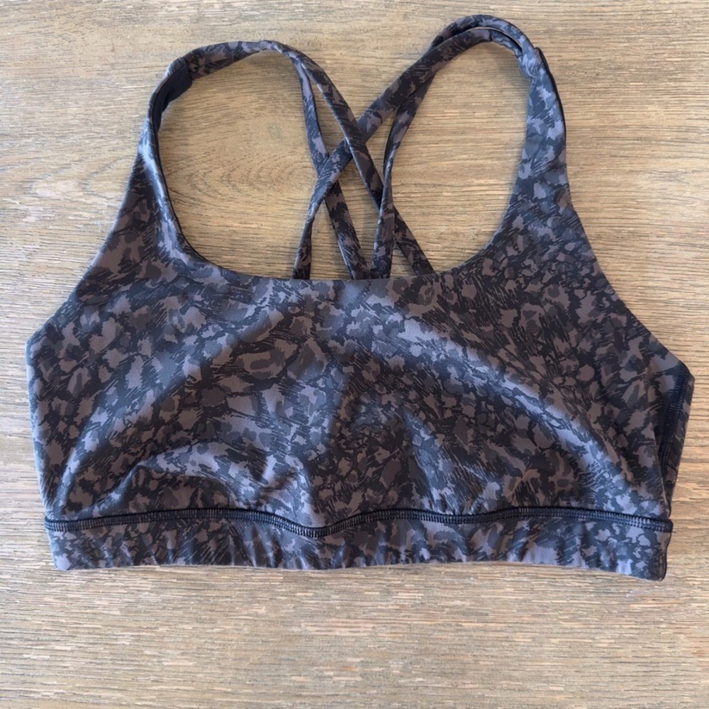 Lululemon Free To Be Serene Bra-Criss Cross Strap Workout Crop Top-Dark Camo-10